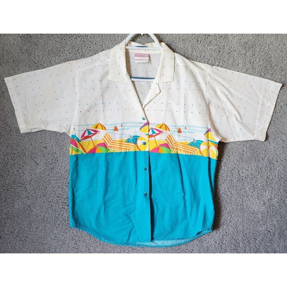 Vintage OP Ocean Pacific Short Sleeve Button Up Hawaiian Shirt Tropical Size XL